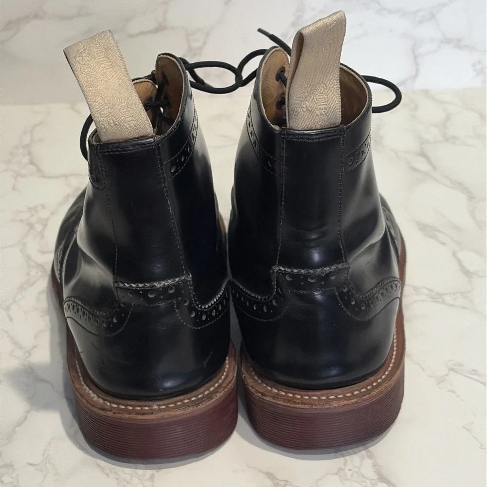 Dr. Martens Bentley Brogue Wingtip Ankle Boots Mens‎ 8 Black Leather Lace Up